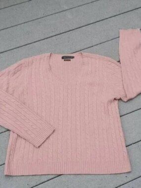 Lauren Ralph Lauren Cashmere V-Neck Knit Sweater | Cashmere Cable Knit Sweater